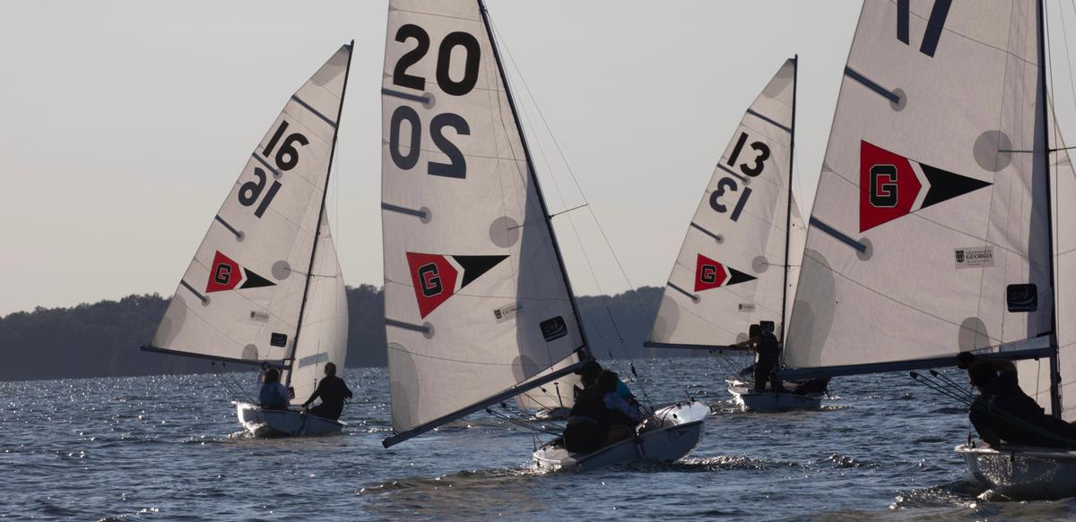 A group of sailors on the lake